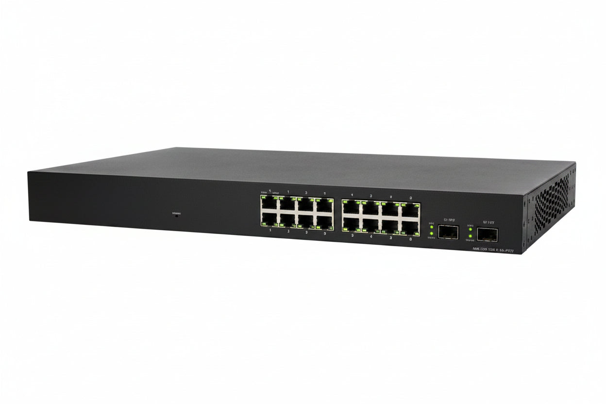 Networks AN-320-SW-F-16-POE 320 Series Managed Layer 2 Gigabit Switch with Full PoE+, 16-Ports, Front Facing Ports