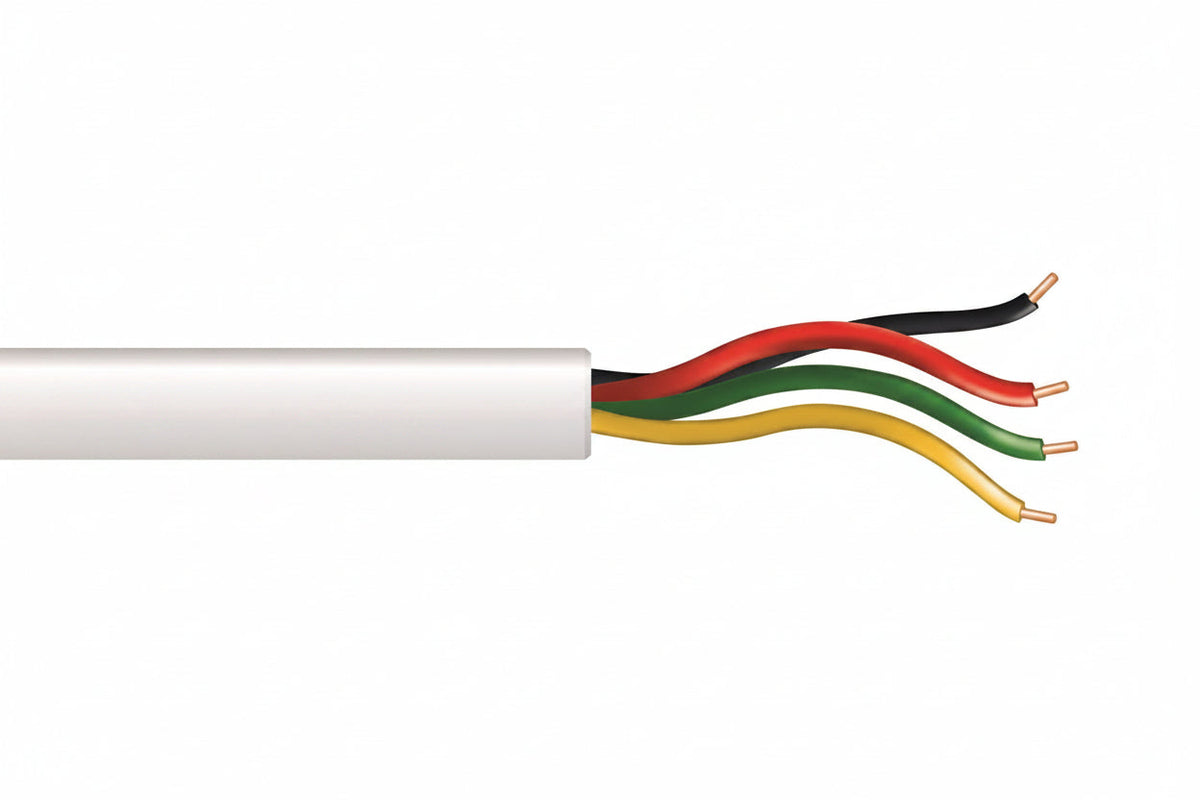 Genesis 21035801 22/4 Solid Unshielded Cable, Riser, CMR, FT4, 500' (152.4m) Speed Bag, White