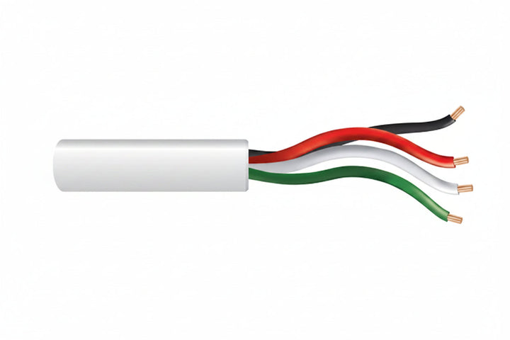 Genesis 21045501 22/4 Stranded Unshielded Cable, Riser, CMR, FT4, 500' (152.4 m) Pull Box, White