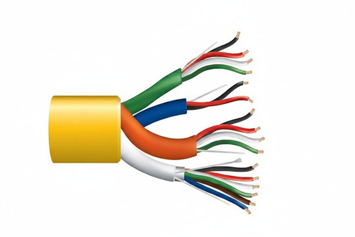 Genesis 21961002 22/6 Stranded Shielded + 22/4 Stranded + 22/2 Stranded + 18/4 Stranded Composite Access Control Cable, Riser, CMR, FT4, 1000' (304.8 m) Reel, Yellow