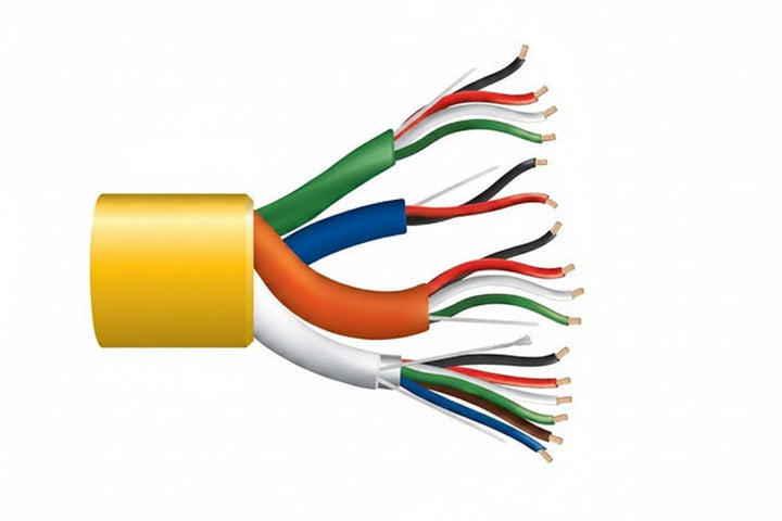 21965002 22/6 Stranded Shielded + 22/4 Stranded + 22/2 Stranded + 18/4 Stranded Composite Access Control Cable, Riser, CMR, FT4, 500' (152.4 m) Reel, Yellow