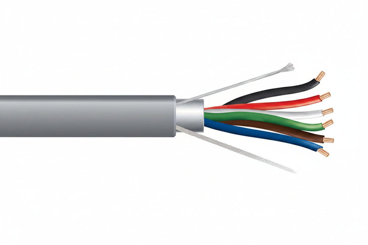 22061109 22/6 Stranded Shielded Cable, Riser, CMR, FT4, 1000' (304.8 m) Pull Box, Gray