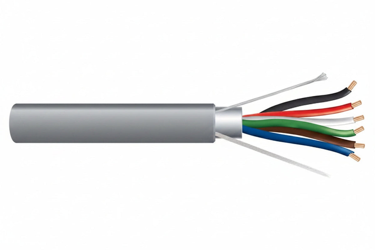 22165509 18/6 Stranded Shielded Cable, Riser, CMR, FT4, 500' (152.4 m) Pull Box, Gray
