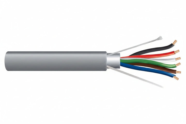 22165509 18/6 Stranded Shielded Cable, Riser, CMR, FT4, 500' (152.4 m) Pull Box, Gray