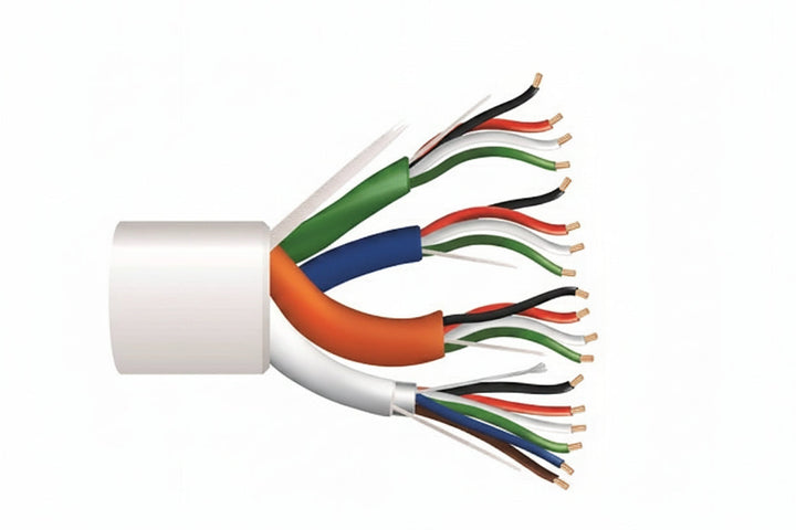 Genesis 31991001 22/6 Stranded Shielded + 22/4 Stranded + 22/4 Stranded + 18/4 Stranded Composite Access Control Cable, Plenum, CMP, FT6, 1000' (304.8 m) Reel, White