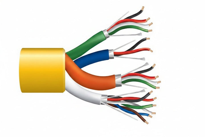 32965002 22/6 Shielded + 22/4 Shielded + 22/2 Shielded + 18/4 Shielded Composite Access Control Cable, Plenum, CMP, FT6, 500' (152.4 m) Reel, Yellow