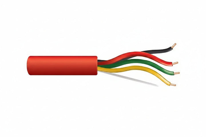 Genesis 43071104 18/4 Solid Unshielded Fire Alarm Cable, Riser, FPLR, 1000' (304.8 m) Pull Box, Red