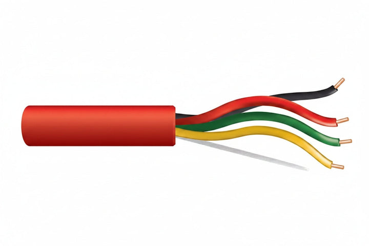 Genesis 45075504 18/4 Solid Unshielded Fire Alarm Cable, Plenum, FPLP, 500' (152.4 m) Pull Box, Red
