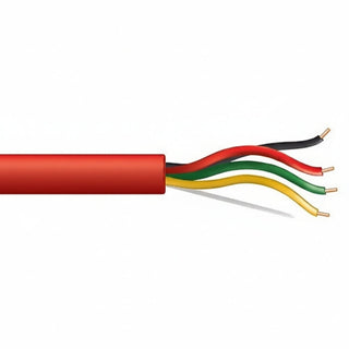 Genesis 43125004 16/4 Solid Unshielded Fire Alarm Cable, Riser, FPLR, 500' (152.4 m) Reel, Red