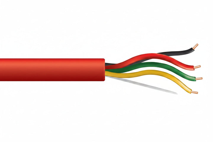 43125004 16/4 Solid Unshielded Fire Alarm Cable, Riser, FPLR, 500' (152.4 m) Reel, Red
