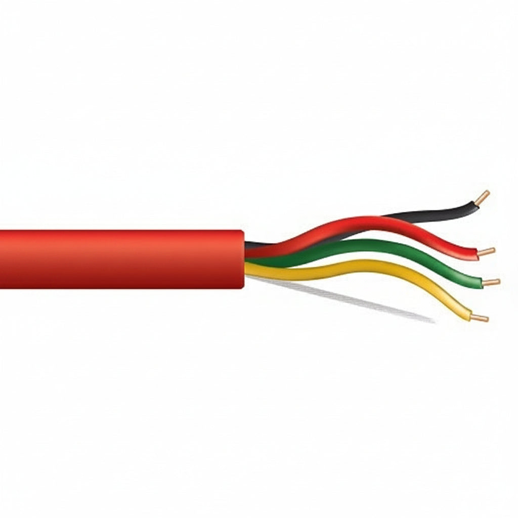 43125504 16/4 Solid Unshielded Fire Alarm Cable, Riser, FPLR, 500' (152.4 m) Pull Box, Red