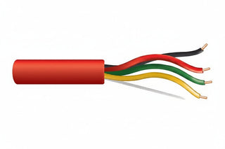 Genesis 43141004 14/4 Solid Unshielded Fire Alarm Cable, Riser, FPLR, 1000' (304.8 m) Reel, Red