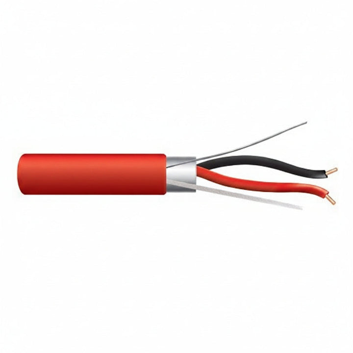 Genesis 44065504 16/2 Solid Shielded Fire Alarm Cable, Riser, FPLR, 500' (152.4 m) Pull Box, Red
