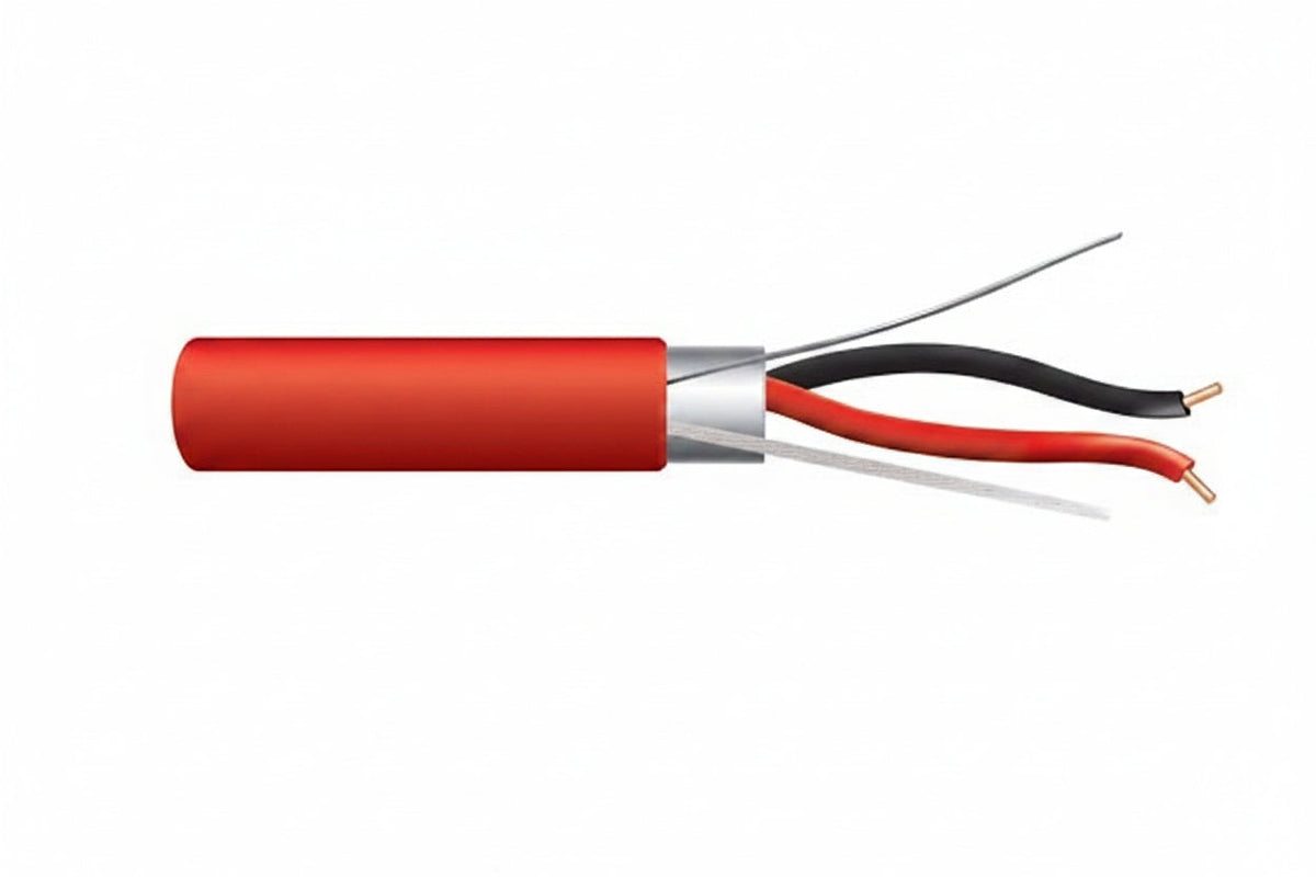 44081004 14/2 Solid Shielded Fire Alarm Cable, Riser, FPLR, 1000' (304.8 m) Reel, Red
