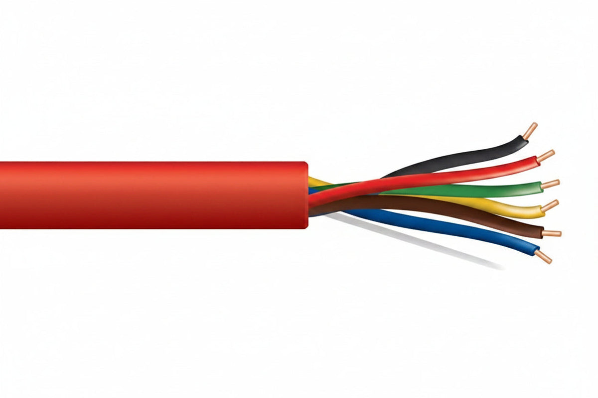 Genesis 45081004 18/6 Solid Unshielded Fire Alarm Cable, Plenum, FPLP, 1000' (304.8 m) Reel, Red