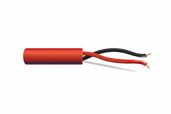 Genesis 4511104B 16/2 Solid Unshielded Fire Alarm Cable, Plenum, FPLP, 1000' (304.8 m) Reel, Red w/ Blue Stripe
