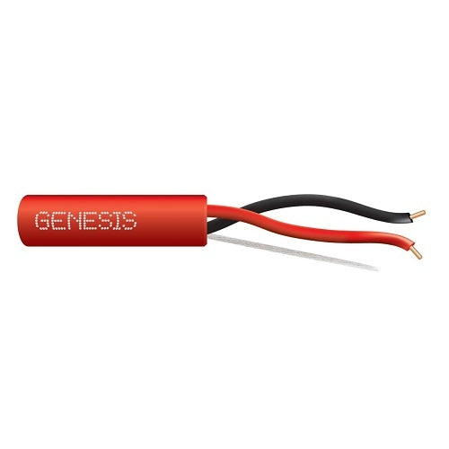 Genesis 45135004 14/2 Solid Unshielded Fire Alarm Cable, Plenum, FPLP, 500' (152.4 m) Reel, Red