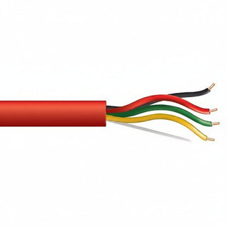 Genesis 45141004 14/4 Solid Unshielded Fire Alarm Cable, Plenum, FPLP, 1000' (304.8 m) Reel, Red