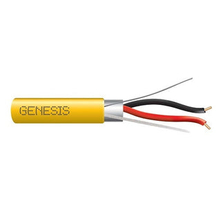 Genesis 46061002 16/2 Solid Shielded Fire Alarm Cable, Plenum, FPLP, 1000' (304.8 m) Reel, Yellow