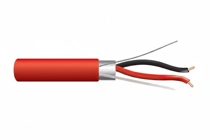 Genesis 46061104 16/2 Solid Shielded Fire Alarm Cable, Plenum, FPLP, 1000' (304.8 m) Pull Box, Red
