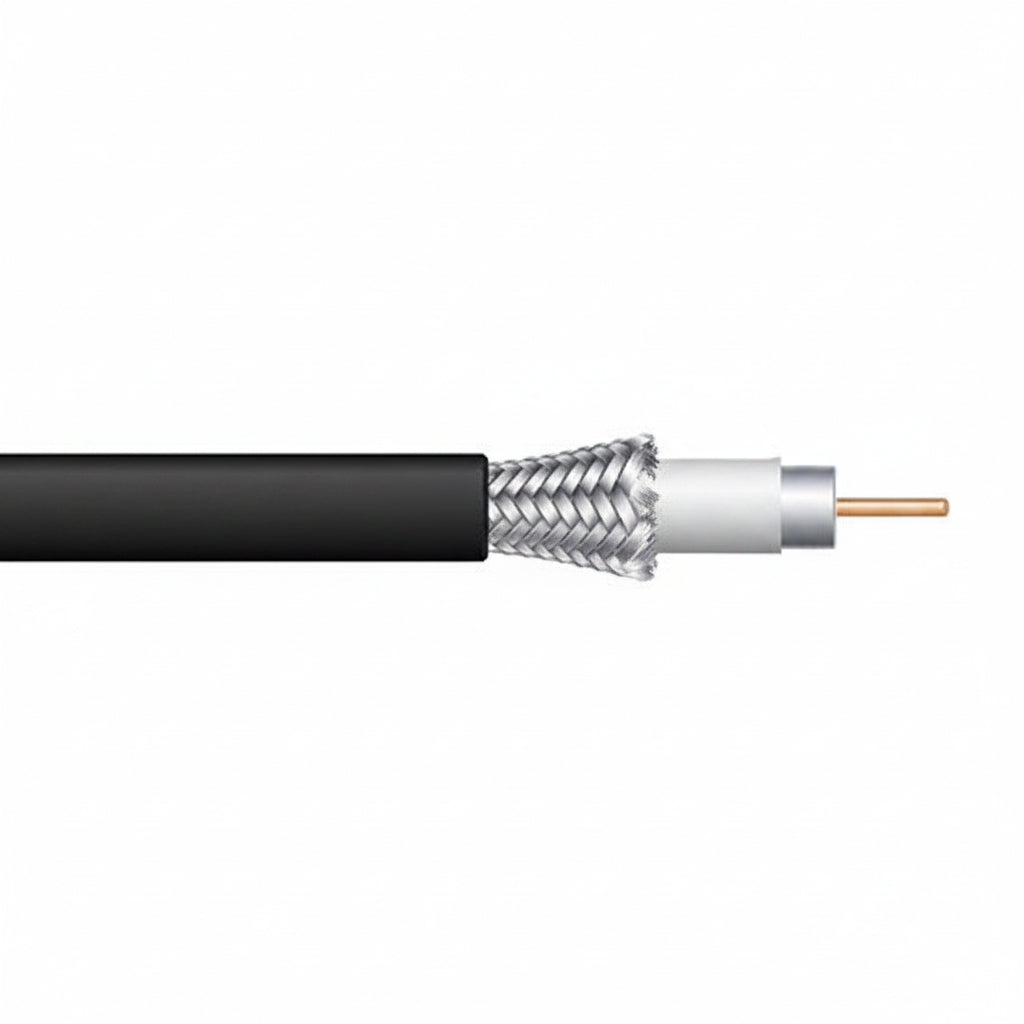 Genesis 50035508 RG6 CCS 75 Ohm Coaxial with Dual-Shield Cable, General Purpose, CATV, 500' (152.4 m) Pull Box, Black