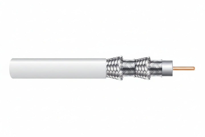 Genesis 50075501 RG6 CCS 75 Ohm Coaxial with Quad-Shield Cable, General Purpose, CATV, 500' (152.4 m) Pull Box, White