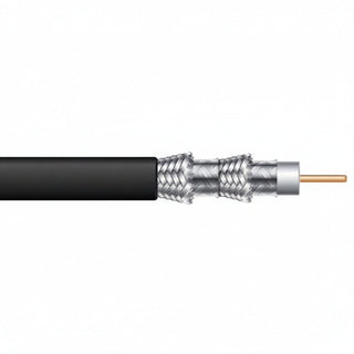 Genesis 50075508 RG6 CCS 75 Ohm Coaxial with Quad-Shield Cable, General Purpose, CATV, 500' (152.4 m) Pull Box, Black