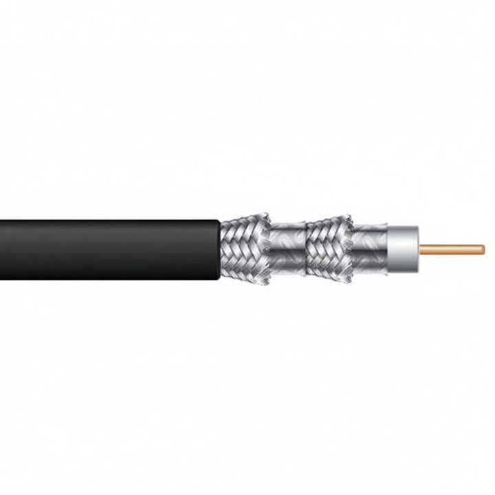 Genesis 50075508 RG6 CCS 75 Ohm Coaxial with Quad-Shield Cable, General Purpose, CATV, 500' (152.4 m) Pull Box, Black