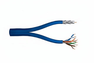 Genesis 50665006 4-Pair Cat 5e + RG6 CCS 75 Ohm Coaxial with Quad-Shield Multimedia Cable, General Purpose, CM, 500' (152.4 m) Reel, Blue