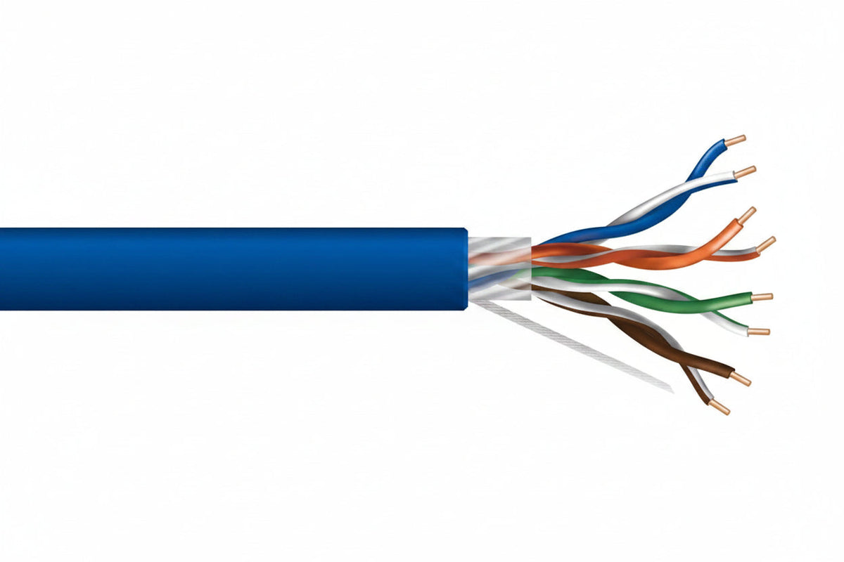 50785506 24/4-Pair Cat 5e Unshielded (U/UTP) Networking Cable, Riser, CMR, 500' (152.4 m) Pull Box, Blue