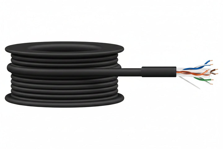 50921008 23/4-Pair Cat 6 Plus Unshielded (U/UTP) Networking Cable, Riser, CMR, FT4, 1000' (304.8 m) Reel, Black