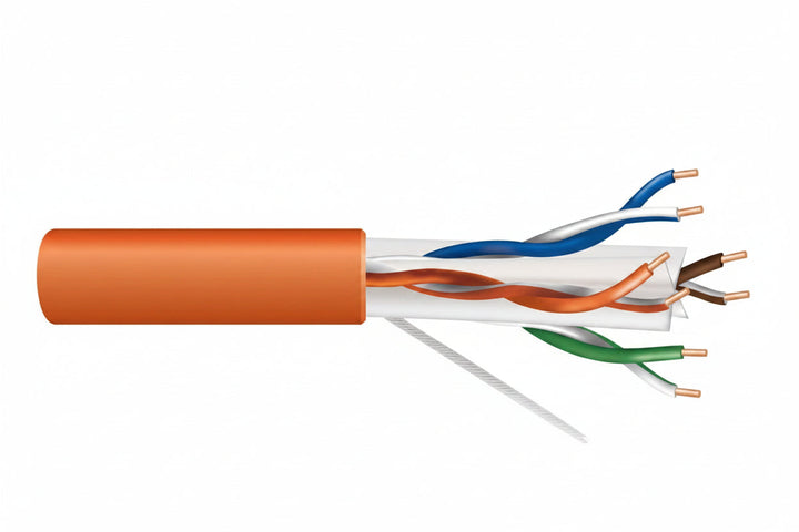 51021103 23/4-Pair Cat 6 Plus Unshielded (U/UTP) Networking Cable, Plenum, CMP, FT6, 1000' (304.8 m) Pull Box, Orange