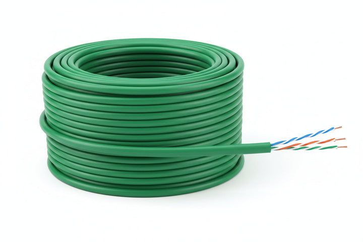 51021105 23/4-Pair Cat 6 Plus Unshielded (U/UTP) Networking Cable, Plenum, CMP, FT6, 1000' (304.8 m) Pull Box, Green