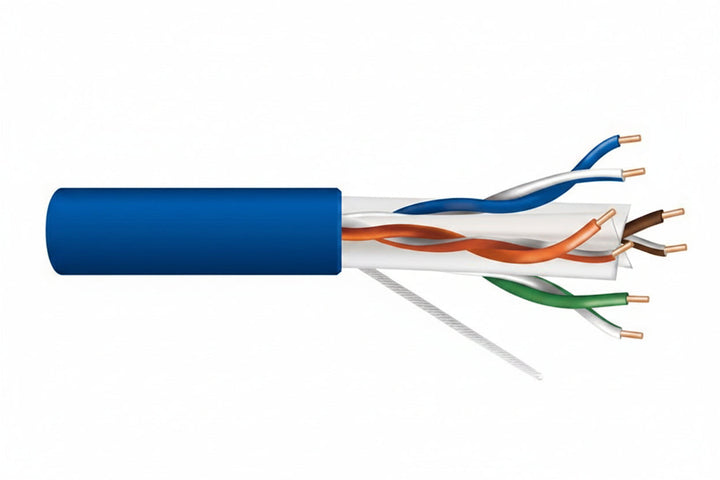 Genesis 51022106 23/4-Pair Cat 6 Plus Unshielded (U/UTP) Networking Cable, Plenum, CMP, FT6, 1000' (304.8 m) Reel-in-a-Box, Blue
