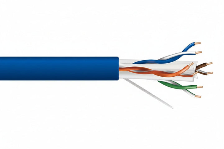 51022106 23/4-Pair Cat 6 Plus Unshielded (U/UTP) Networking Cable, Plenum, CMP, FT6, 1000' (304.8 m) Reel-in-a-Box, Blue