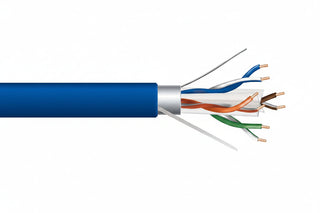 51921006 23/4-Pair Cat 6 Plus Shielded (F/UTP) Networking Cable, Riser, CMR, FT4, 1000' (304.8 m) Reel, Blue