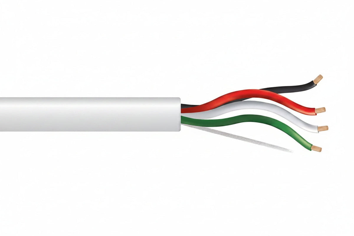 Genesis 52515501 16/4 Stranded Unshielded Speaker Cable, Riser, CMR, FT4, 500' (152.4 m) Pull Box, White