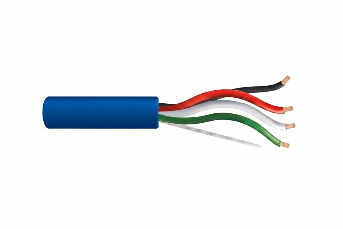 52515506 16/4 Stranded Unshielded Speaker Cable, Riser, CMR, FT4, 500' (152.4 m) Pull Box, Blue