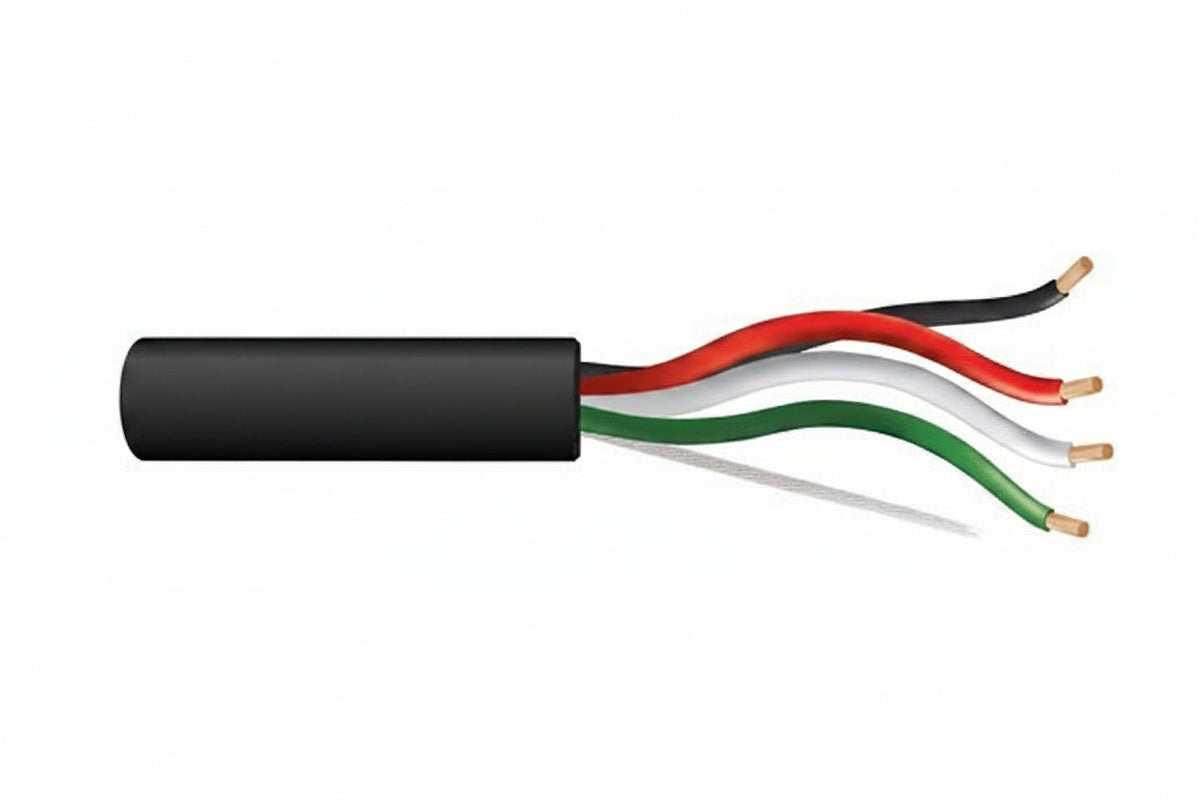 Genesis 52865008 14/4 (105-Strand Oxygen-Free Copper) Audacious Unshielded Speaker Cable, Direct Burial, CM, 500' (152.4 m) Reel, Black