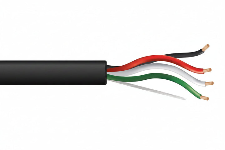 52865008 14/4 (105-Strand Oxygen-Free Copper) Audacious Unshielded Speaker Cable, Direct Burial, CM, 500' (152.4 m) Reel, Black
