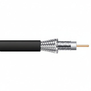 Genesis 53031108 RG6 CCS 75 Ohm Coaxial with Dual-Shield Cable, Riser, CATVR, FT4, 1000' (304.8 m) Pull Box, Black
