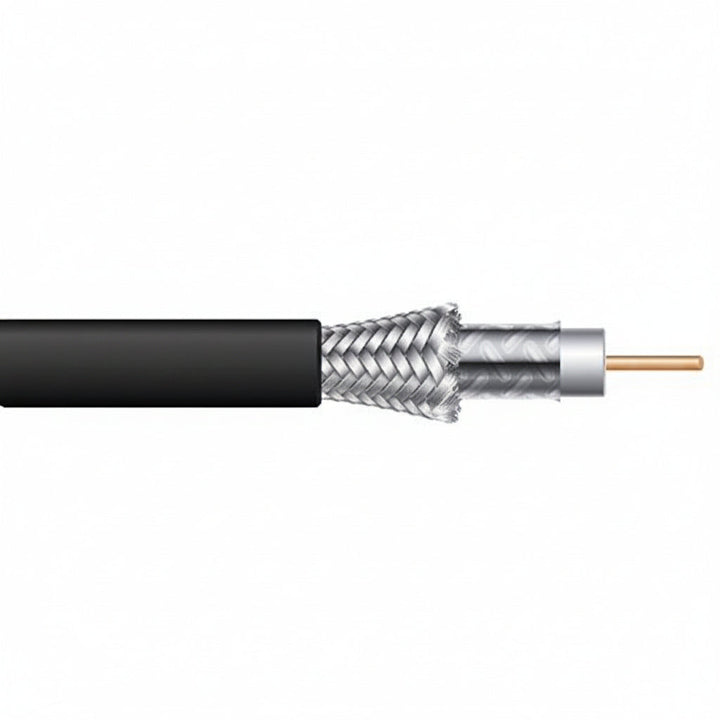 Genesis 53031108 RG6 CCS 75 Ohm Coaxial with Dual-Shield Cable, Riser, CATVR, FT4, 1000' (304.8 m) Pull Box, Black