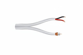 Genesis 53555012 RG59 BC 75 Ohm Coaxial with Bare Copper Braid + 18/2 Stranded Cable, Plenum, CMP, FT6, 500' (152.4 m) Reel, Natural