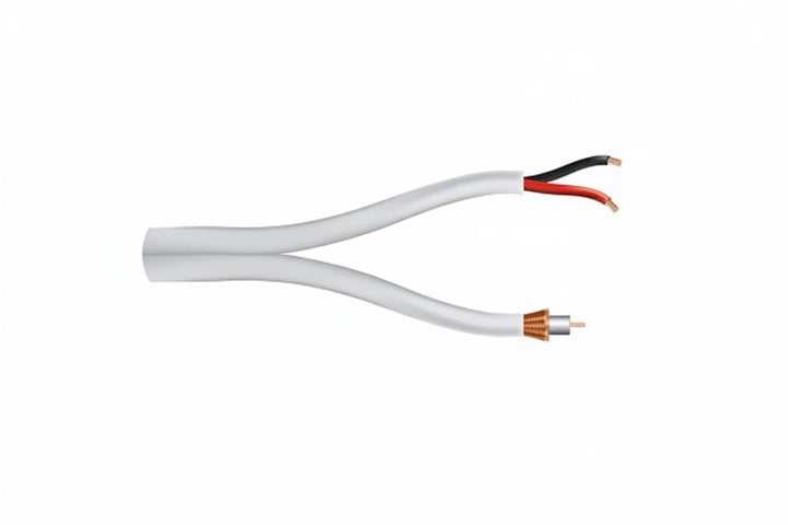 Genesis 53555012 RG59 BC 75 Ohm Coaxial with Bare Copper Braid + 18/2 Stranded Cable, Plenum, CMP, FT6, 500' (152.4 m) Reel, Natural