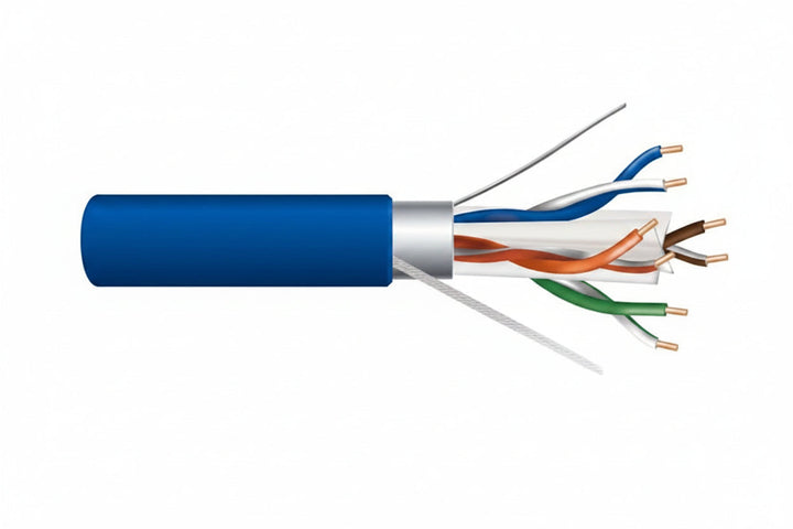 Genesis 53921006 23/4-Pair Cat 6 Plus Shielded (F/UTP) Networking Cable, Plenum, CMP, FT6, 1000' (304.8 m) Reel, Blue