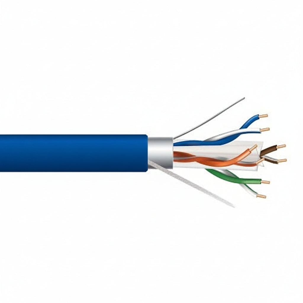 Genesis 53921006 23/4-Pair Cat 6 Plus Shielded (F/UTP) Networking Cable, Plenum, CMP, FT6, 1000' (304.8 m) Reel, Blue