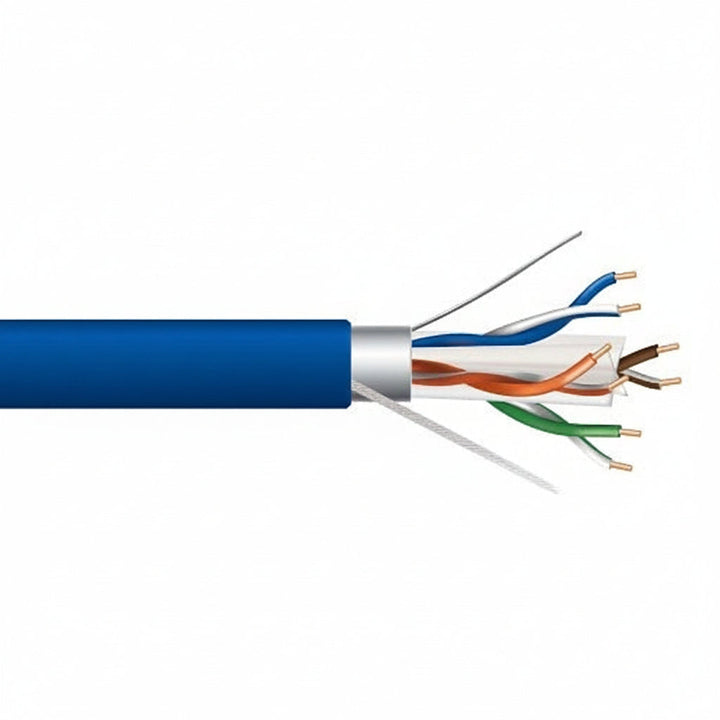 Genesis 53921006 23/4-Pair Cat 6 Plus Shielded (F/UTP) Networking Cable, Plenum, CMP, FT6, 1000' (304.8 m) Reel, Blue