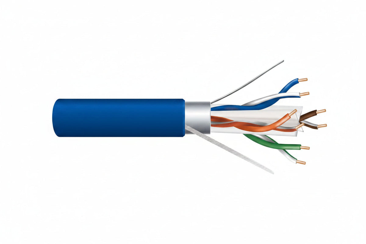 53921006 23/4-Pair Cat 6 Plus Shielded (F/UTP) Networking Cable, Plenum, CMP, FT6, 1000' (304.8 m) Reel, Blue