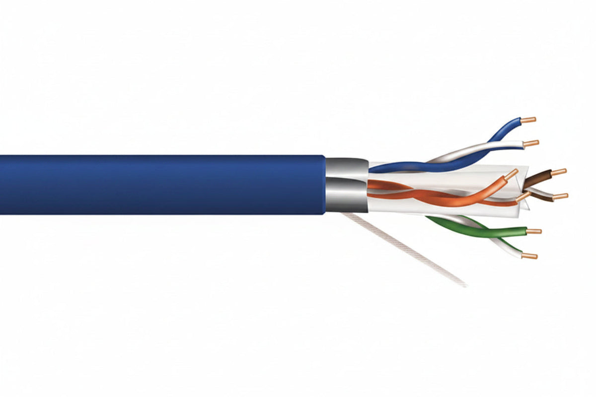 Genesis 53931006 23/4-Pair Cat 6A Unshielded Networking Cable, Plenum, CMP, FT6, 1000' (304.8 m) Reel, Blue