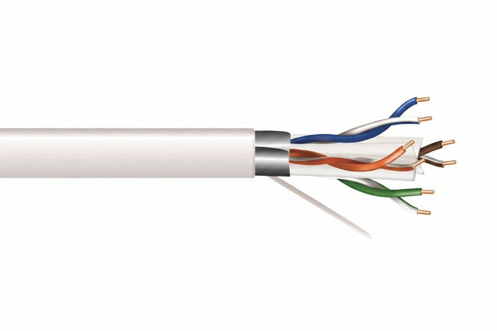 53931101 23/4-Pair Cat 6A Unshielded Riser Networking Cable, Plenum, CMP, FT6, 1000' (304.8 m) Pull Box, White